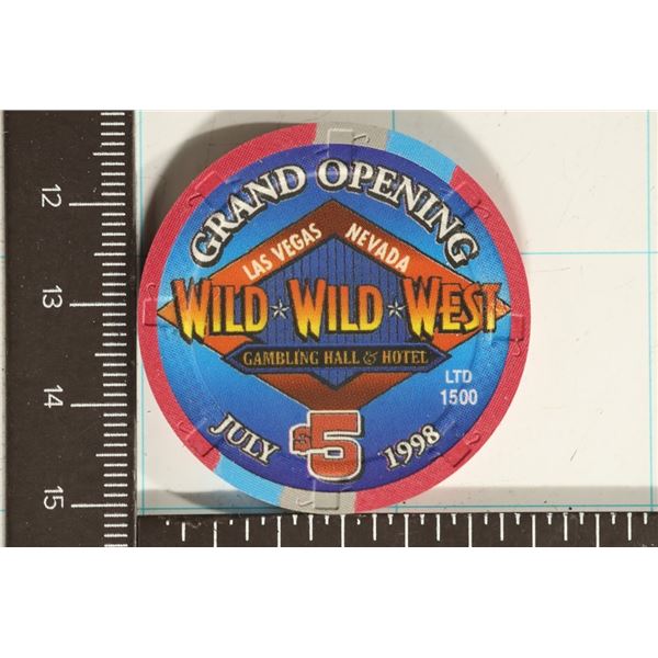 $5 WILD WILD WEST CASINO/ LAS VEGAS, NEVADA. 1998