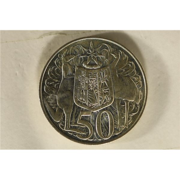 1966 AUSTRALIA SILVER 50 CENTS BRILLIANT UNC