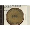 Image 1 : VINTAGE OUTLAWS CASINO WOOD $50 CHIP