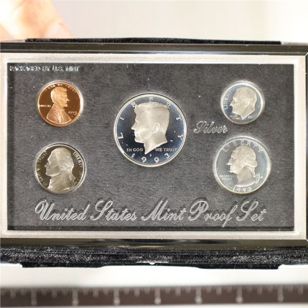 1993 US SILVER PREMIER PROOF SET (WITH BOX)