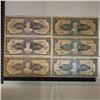 Image 1 : 6-BRASIL BILLS: 3-50 CRUZEIROS & 3-1000 CRUZEIROS
