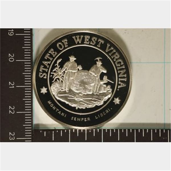 1.17 OZ. PF STERLING SILVER WEST VIRGINIA STATE