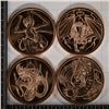 Image 1 : 4-1 OZ. COPPER UNC ROUNDS FROM THE "WORLD OF