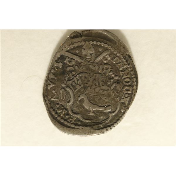 1500'S - 1600'S PAPAL SILVER ANCEINT COIN .7 GRAMS