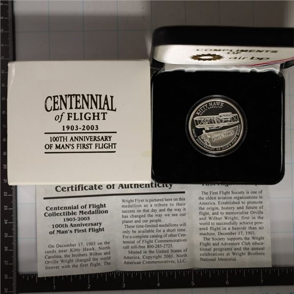 1 TROY OZ .999 FINE SILVER PROOF 2003 CENTENNIAL