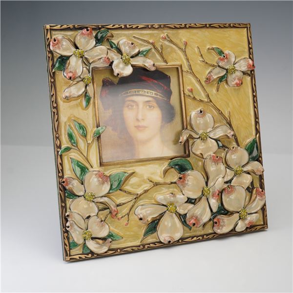 Jay Strongwater Enameled Cast Metal Floral Picture Frame