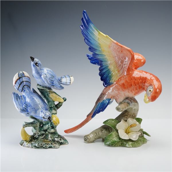 2pc Fitz and Floyd and Stangl Pottery Bird Figurines