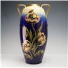 Image 1 : Antique Carlsbad Austria Vase, Parrot Tulips Cobalt Blue