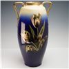 Image 2 : Antique Carlsbad Austria Vase, Parrot Tulips Cobalt Blue