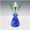 Image 1 : Bohemian Art Glass Tulip in Vase