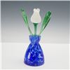 Image 2 : Bohemian Art Glass Tulip in Vase