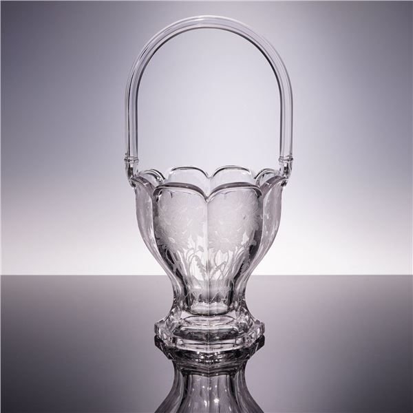 Heisey Etched Glass Basket