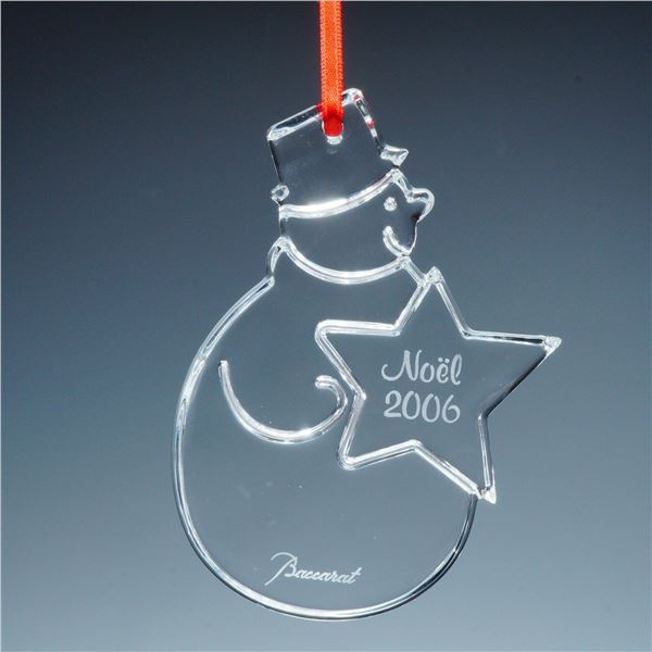 Baccarat Crystal Annual Ornament, Snowman 2006