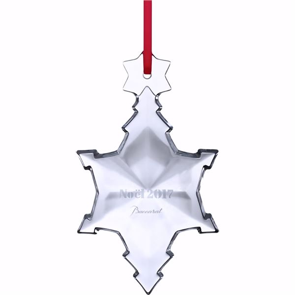 Baccarat Crystal Clear 2017 Annual Christmas Tree Ornament, Sealed Box