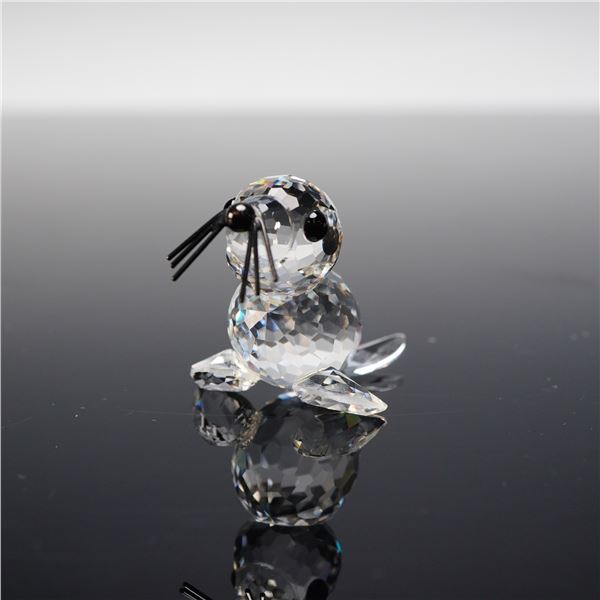 Swarovski Crystal Figurine, Seal Mini V3 Black Whiskers