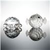 Image 1 : 2pc Swarovski Silver Crystal Figurines, Tortoise and Blowfish
