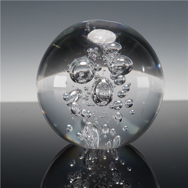 Oggetti Art Glass Controlled Bubble Paperweight