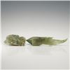 Image 3 : 2pc Chinese Carved Jade Lady and Bird Figurines