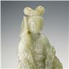 Image 4 : 2pc Chinese Carved Jade Lady and Bird Figurines