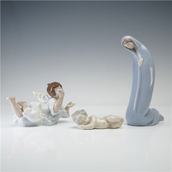 3pc Lladro Porcelain Figurines, Holy Serenity