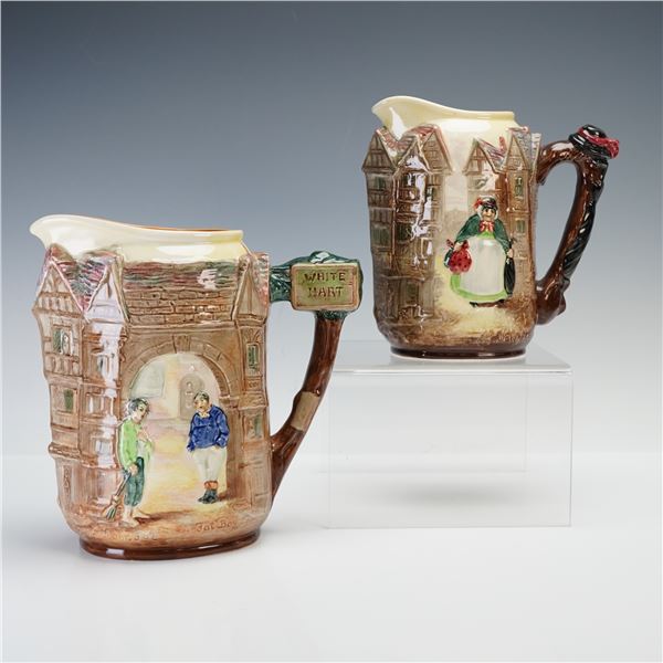 2pc Royal Doulton Seriesware Dickens Pitchers, Fat Boy & Sairey Gamp