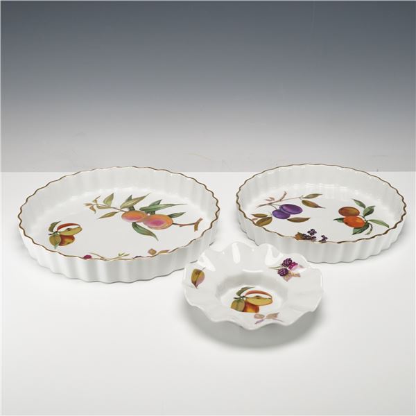 3pc Royal Worcester Porcelain Bakeware, Evesham