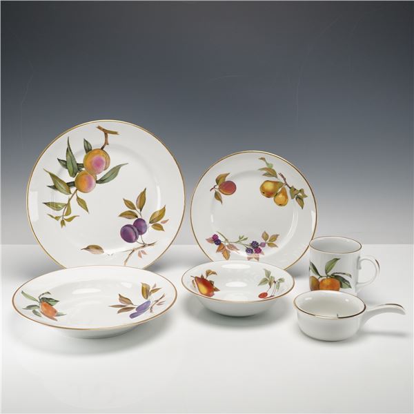 6pc Royal Worcester Porcelain Dinnerware Mixed Lot, Evesham
