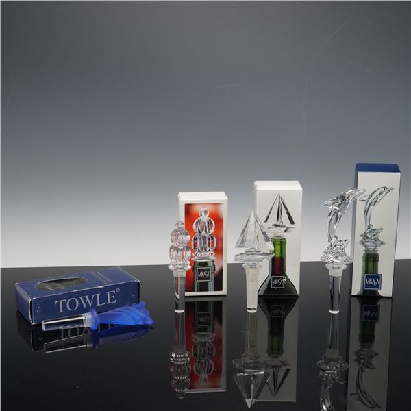 4pc  Mikasa and Worcester Crystal Bottle Stoppers