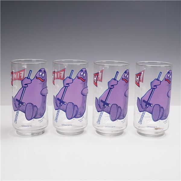 4pc Grimace McDonaldland Glasses 1977 Action Series