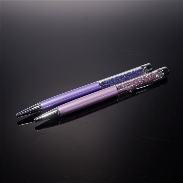 2pc Swarovski Pen Set with Crystal Accents, Purple and Pink
