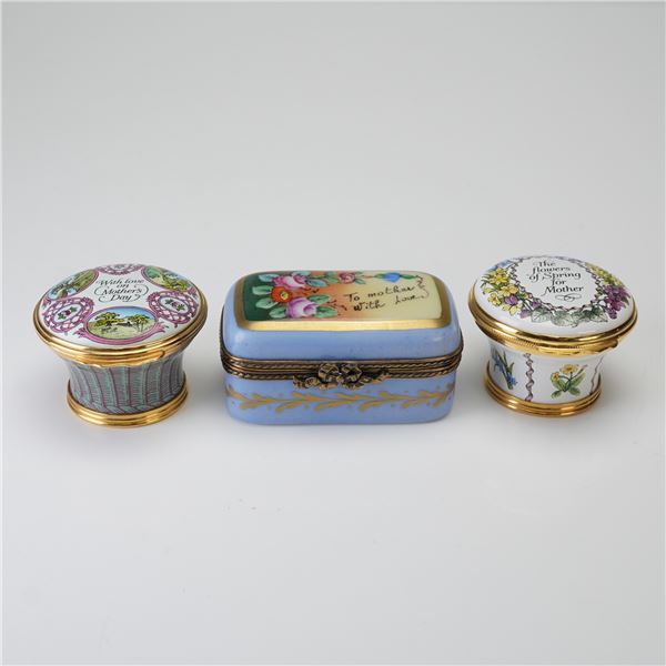 3pc Halcyon Days and Limoges Boxes