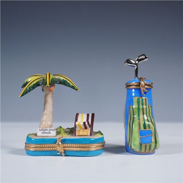 2pc Rochard and Sinclair Limoges France Treasure Boxes