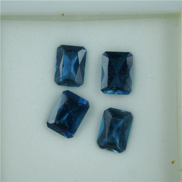 4pc London Blue Topaz Emerald Cut Gemstones, 2.30 CTW
