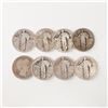 Image 1 : 8pc 1909 Barber Quarter & 1925 to 1929 Standing Liberty Quarters
