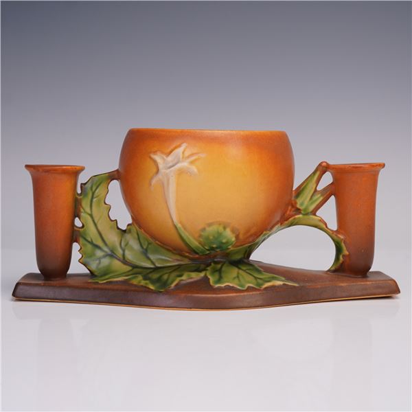 Roseville Pottery Futura Double Candle Holder with Bowl, Shape 313