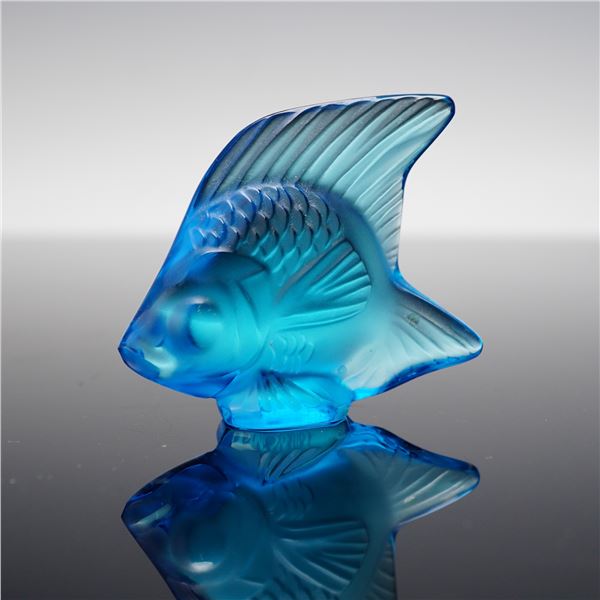Lalique Crystal Fish Figurine, Blue