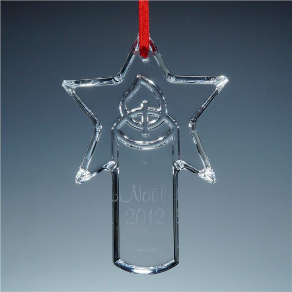 Baccarat Crystal Candle Christmas Ornament, Noel 2012
