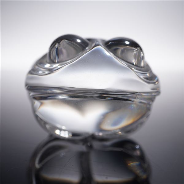 Steuben by Lloyd Atkins Crystal Hand Cooler, Frog