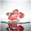 Image 1 : Swarovski Crystal Figurine, Siamese Fighting Fish Red