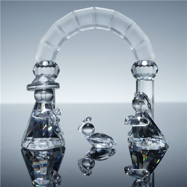 4pc Swarovski Crystal Nativity Figurines, Holy Family 160795 & Arch 153974