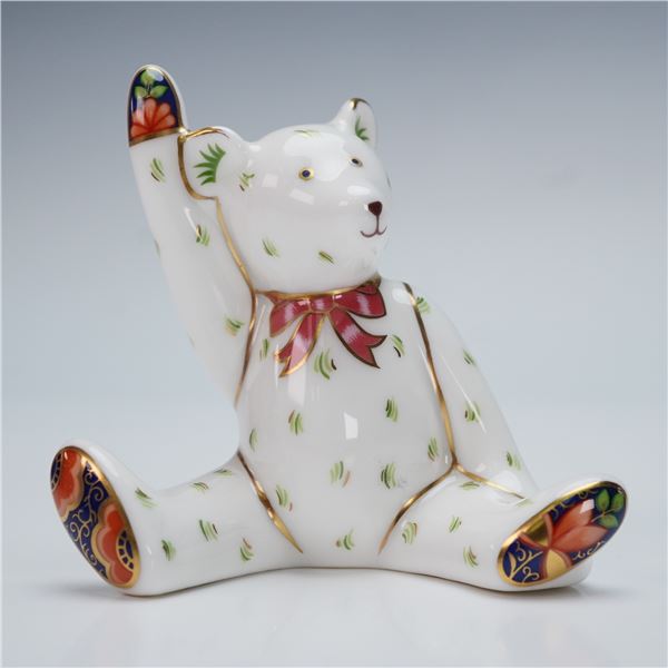 Royal Crown Derby Miniature Bear Figurine, Victoria Wave Bear