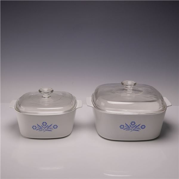 2pc CorningWare Blue Cornflower Casserole Dish Set with Lids, 3 & 5 Qt.