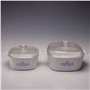 Image 1 : 2pc CorningWare Blue Cornflower Casserole Dish Set with Lids, 3 & 5 Qt.
