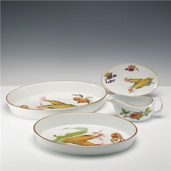 4pc Royal Worcester Porcelain Serve Ware, Evesham