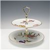Image 2 : 4pc Royal Worcester Porcelain Two Tiered Serving Tray & Bowl, Evesham