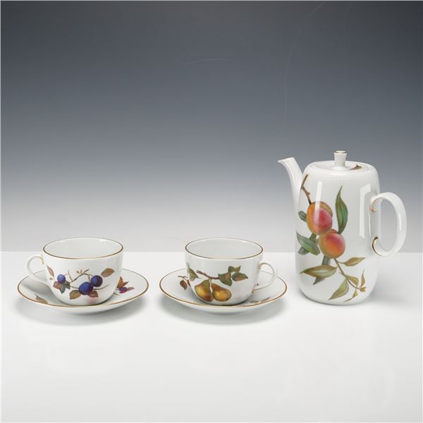 3pc Royal Worcester Porcelain Coffee Set, Evesham