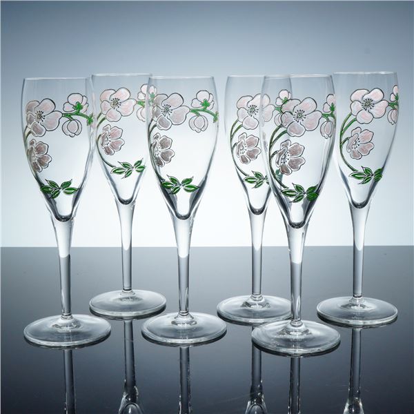6pc Perrier Jouet Champagne Glasses