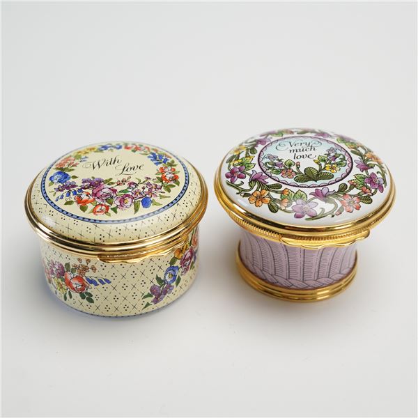 2pc Halcyon Days Treasure Boxes, With Love