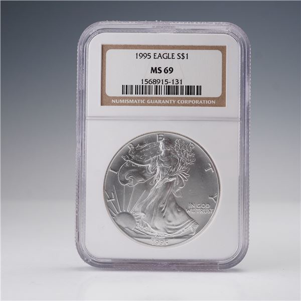 1995 American Silver Eagle Dollar Coin NGC Graded MS 69