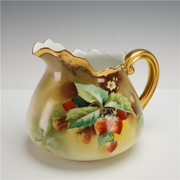 T&V Limoges & Stouffer Studio Hand Painted Pitcher, Signed